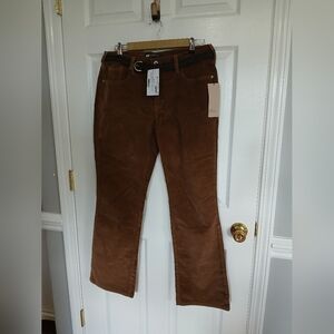 NWT Brown Levis 515 Midrise Bootcut Corduroy Pants With Belt Size 12 Boho Casual